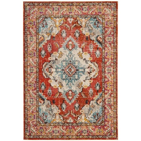 Safavieh Monaco Medium Rectangle Area Rug Orange & Light Blue - 5 ft.-1 in. x 7 ft.-7 in. MNC243H-5